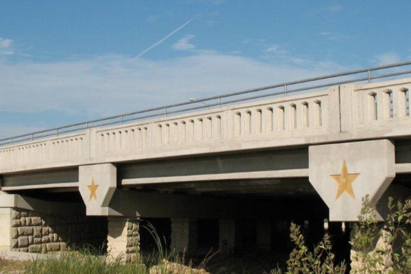 Side view of A.W. Grimes Bridge