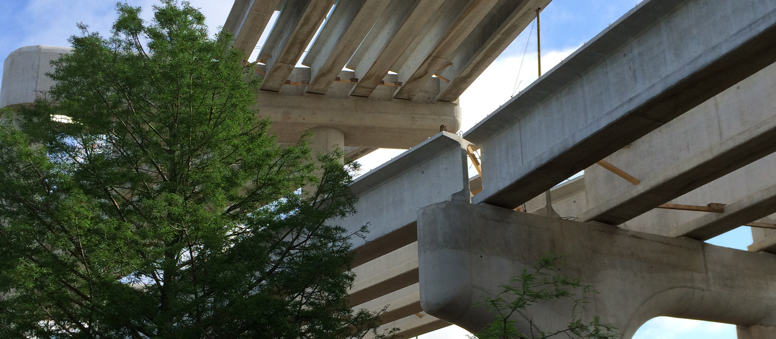 Close up of bridge construction