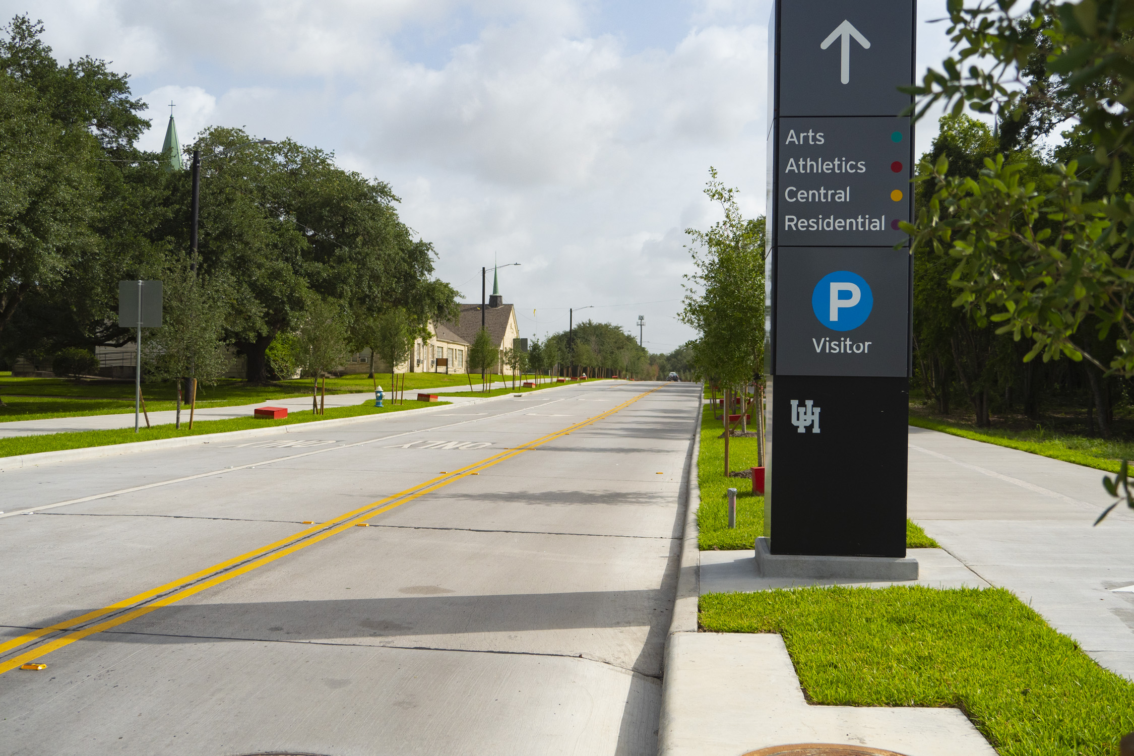 road with striping and signage at Cullen Boulevard