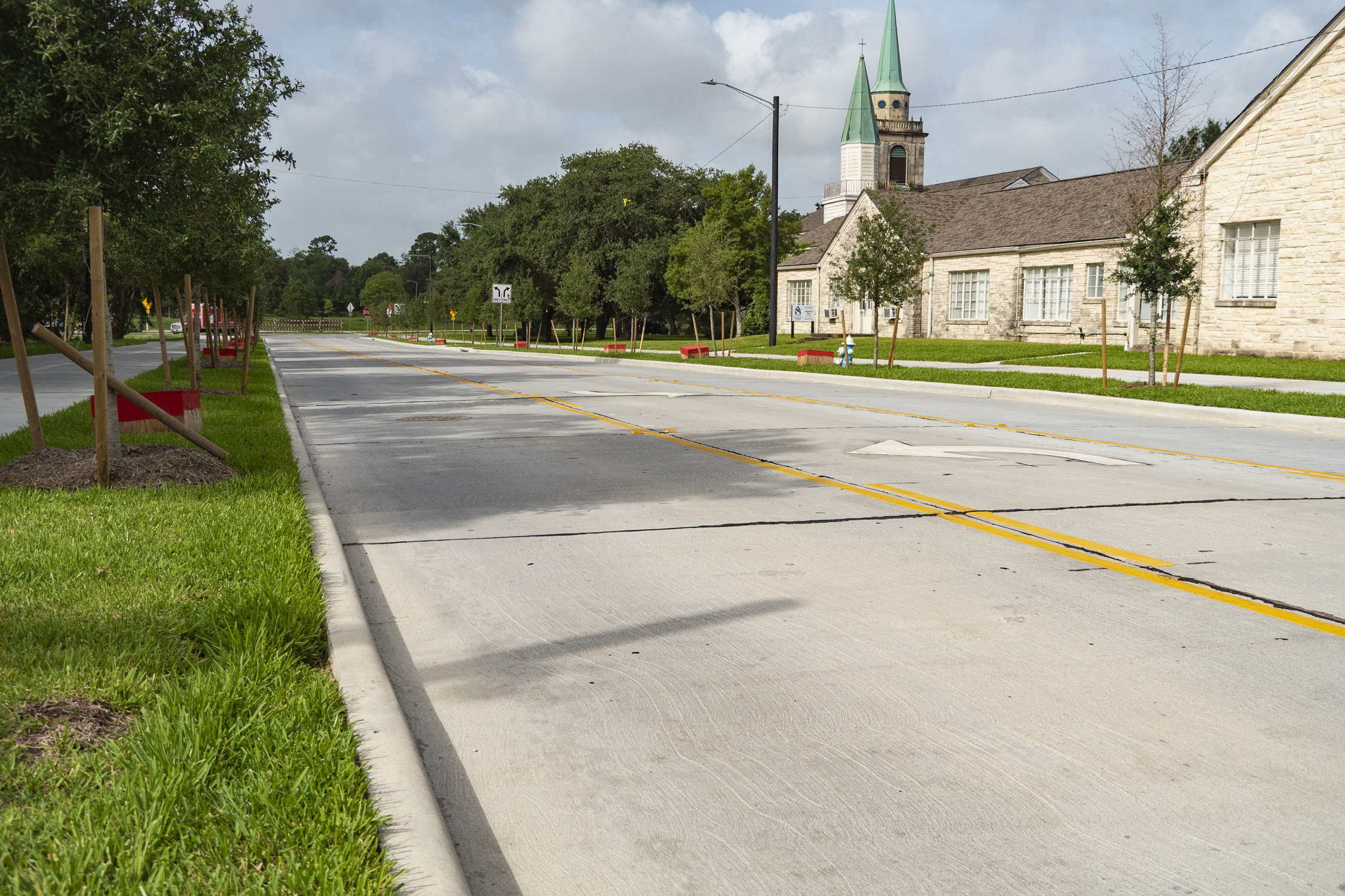 road with striping at Cullen Boulevard