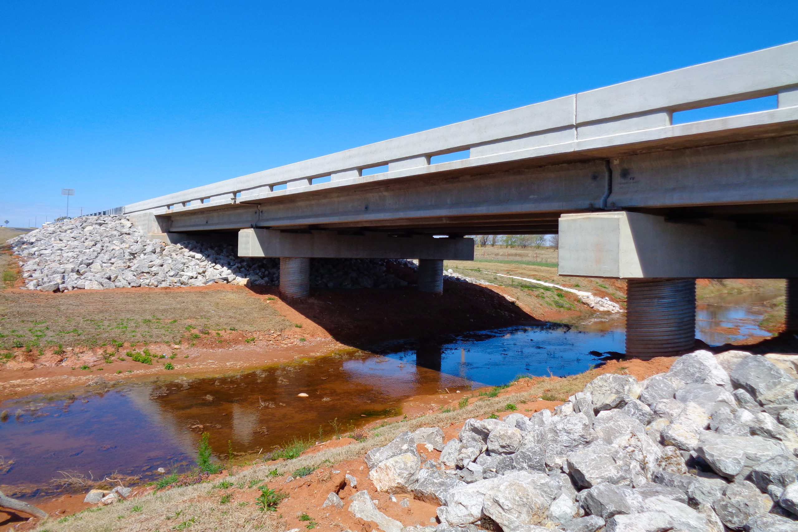 View of columns and bridge SH 152 over Trail Creek