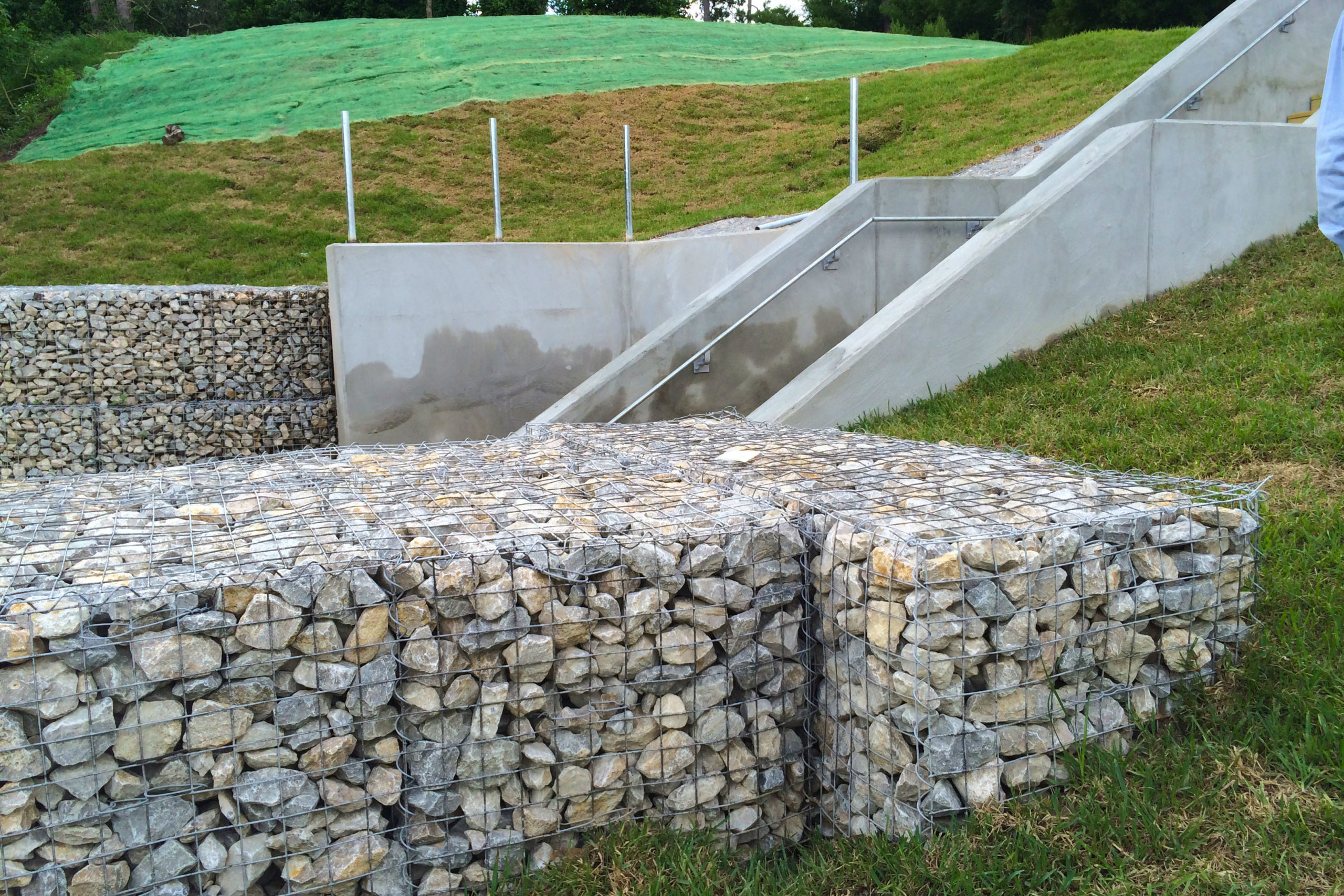 Gabion wall at Mercer Park Drainage Improvements