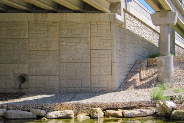 View of wall under Utility Bridge at Bull Creek