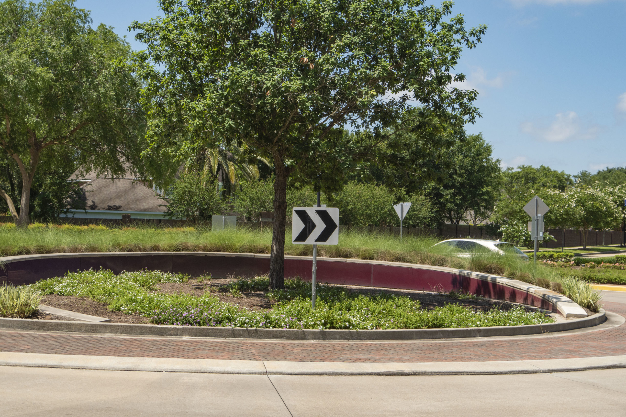 Roundabout with landscaping