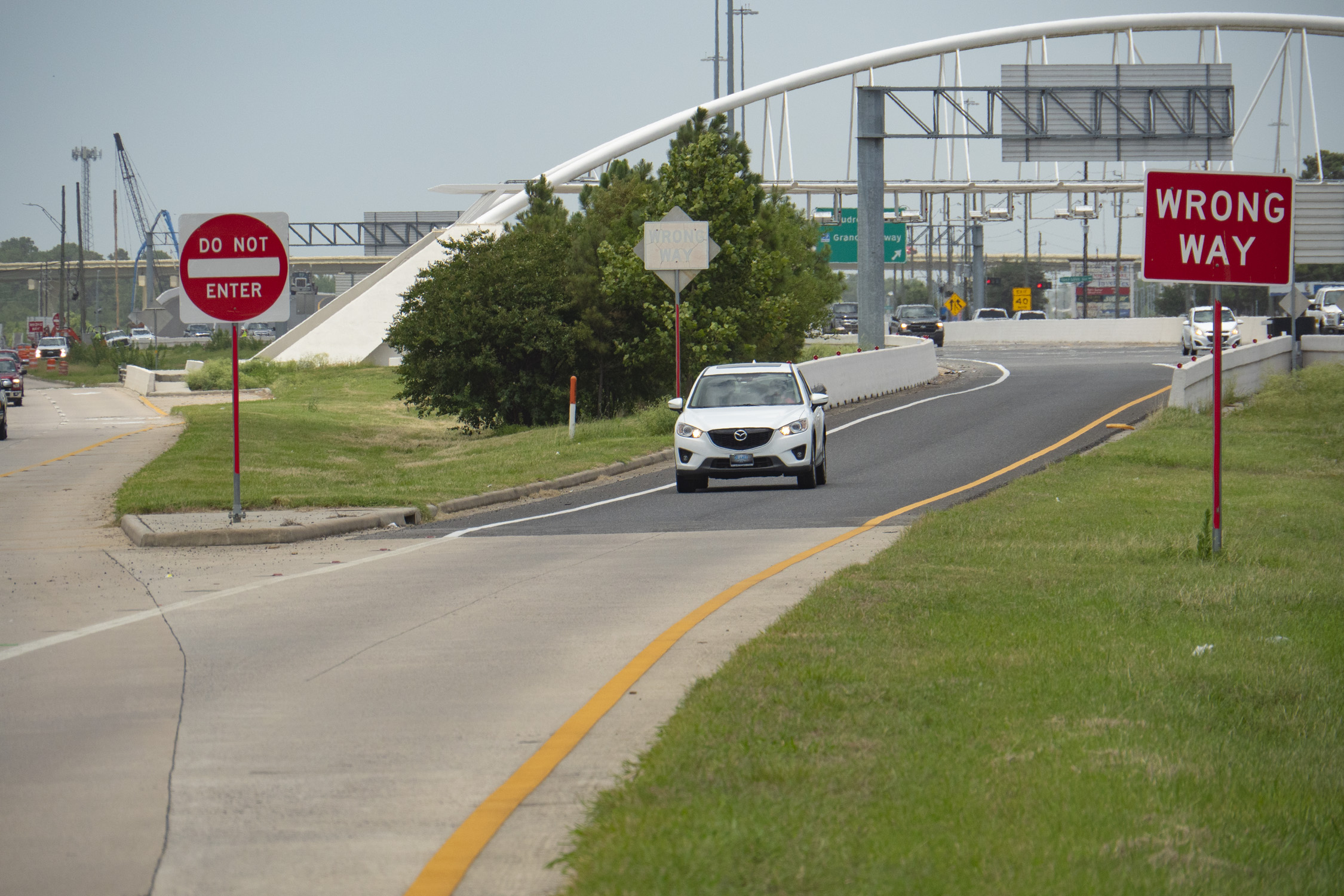 Car exiting at SH 249 Tomball Tollway