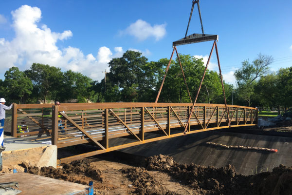 Pedestrian bridge being constructed