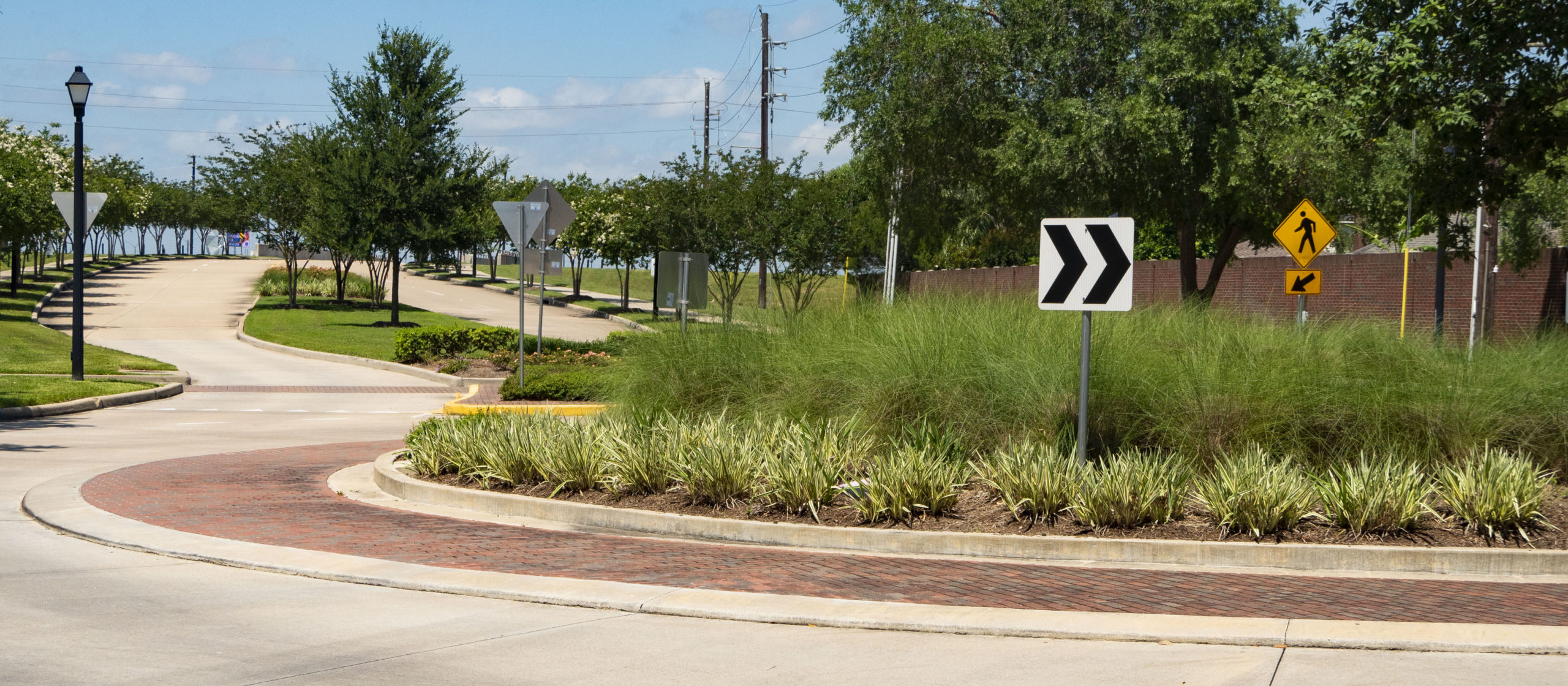 Roundabout with landscaping at Lexington Blvd & Oxbow Dr.