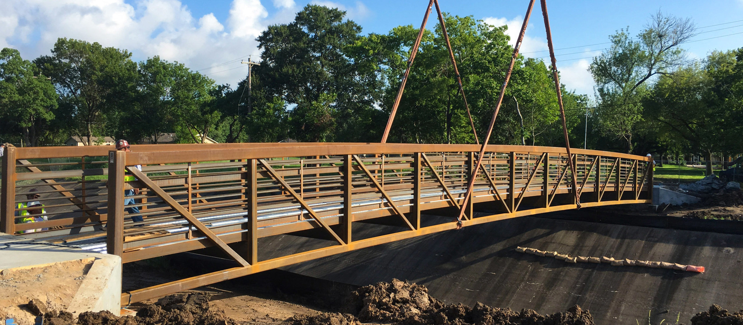 side view of Little Vince Bayou Pedestrian Bridge