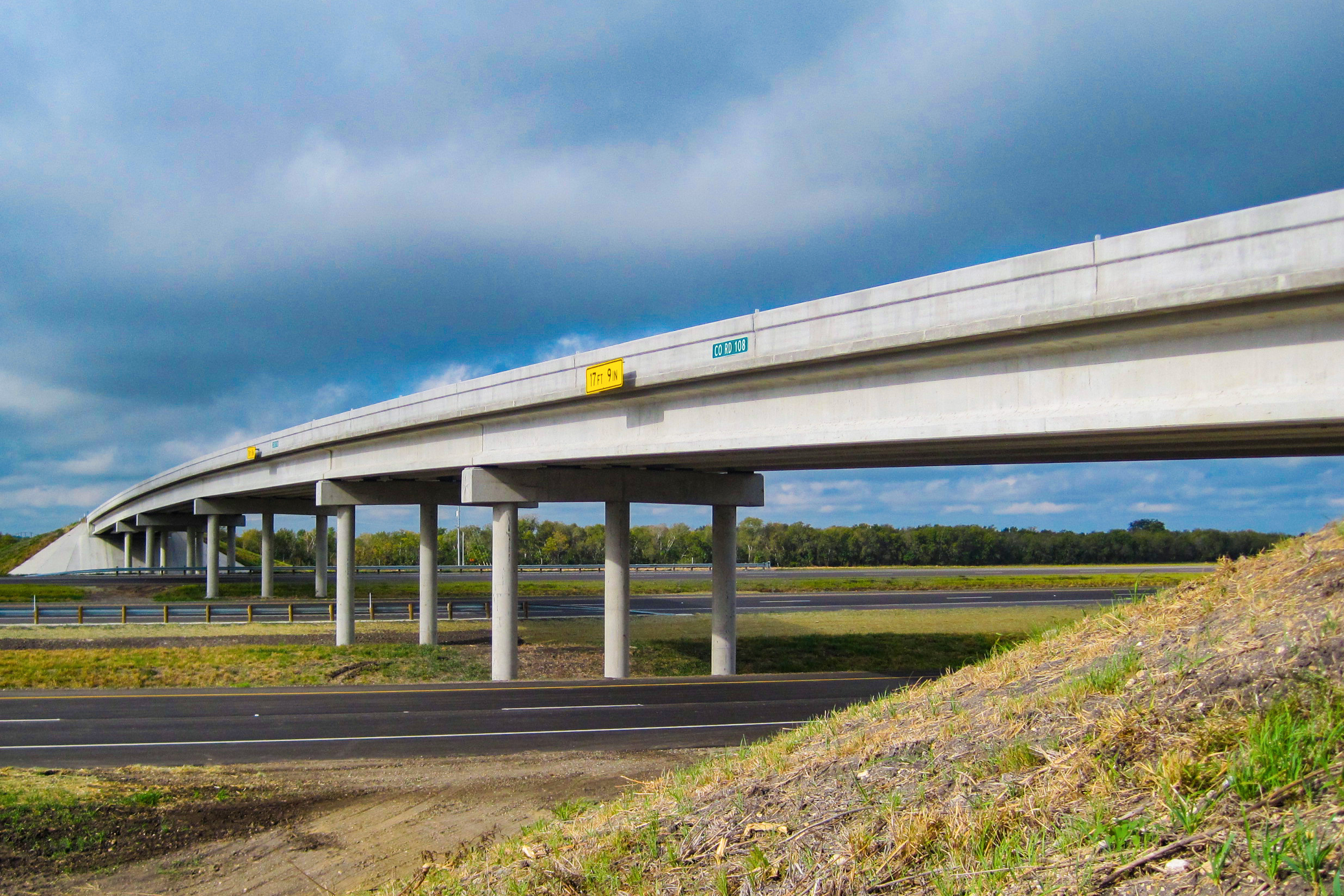 Section of SH 130 under County Road 108