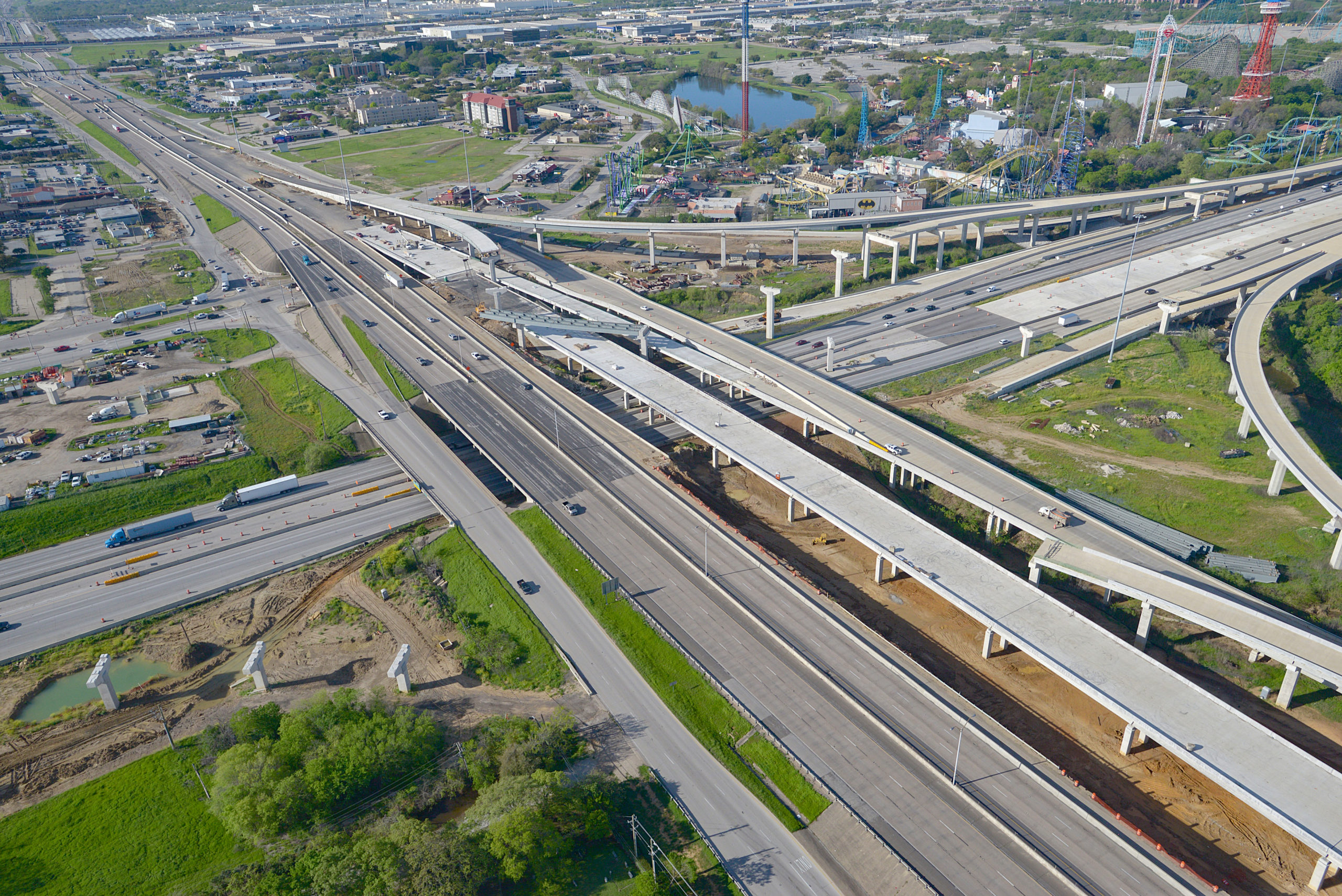 Aerial view of I-30 / SH 360 Interchange