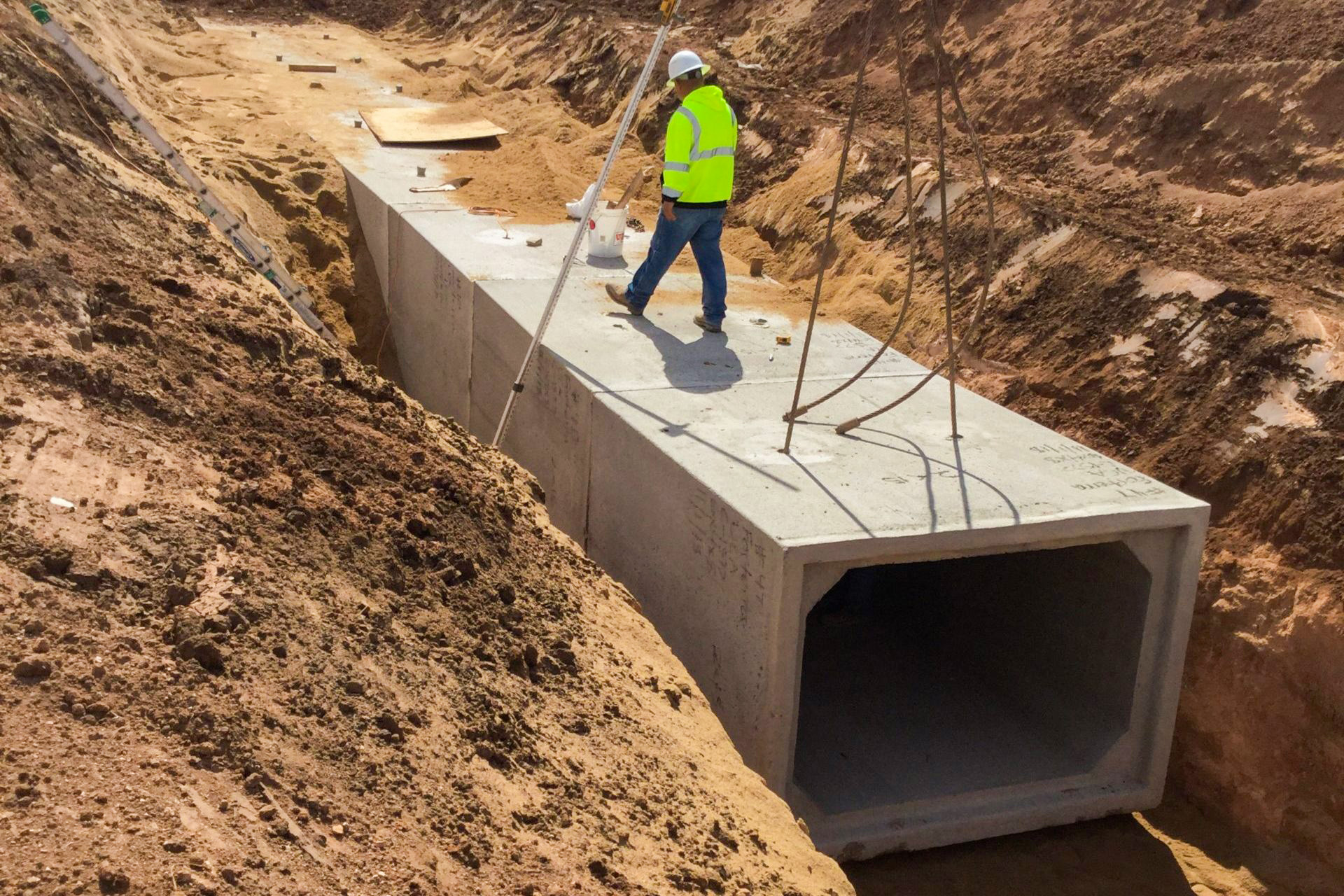 Worker inspects construction project at SSL35