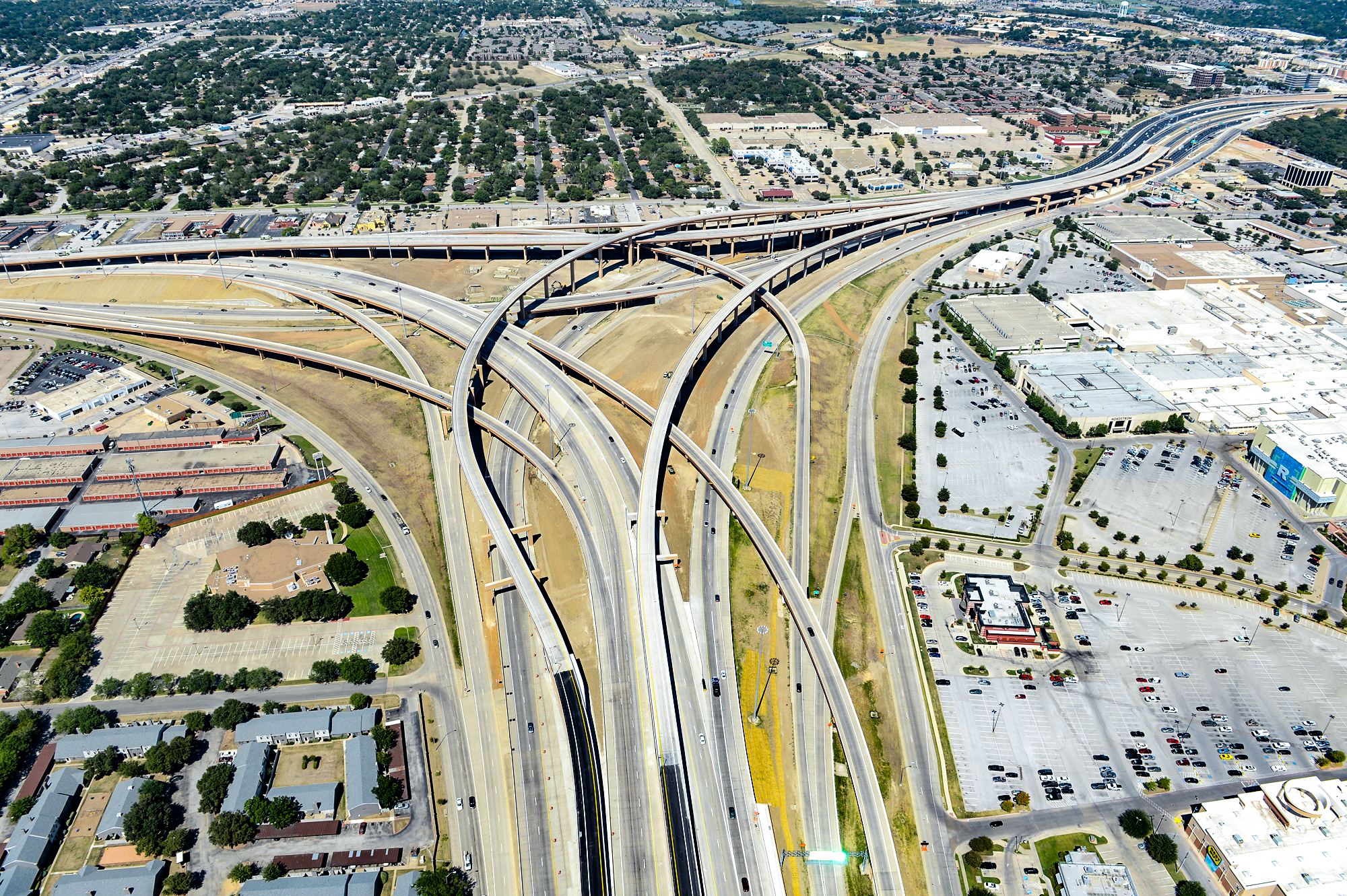 Aerial view of Highway 183 interchanges