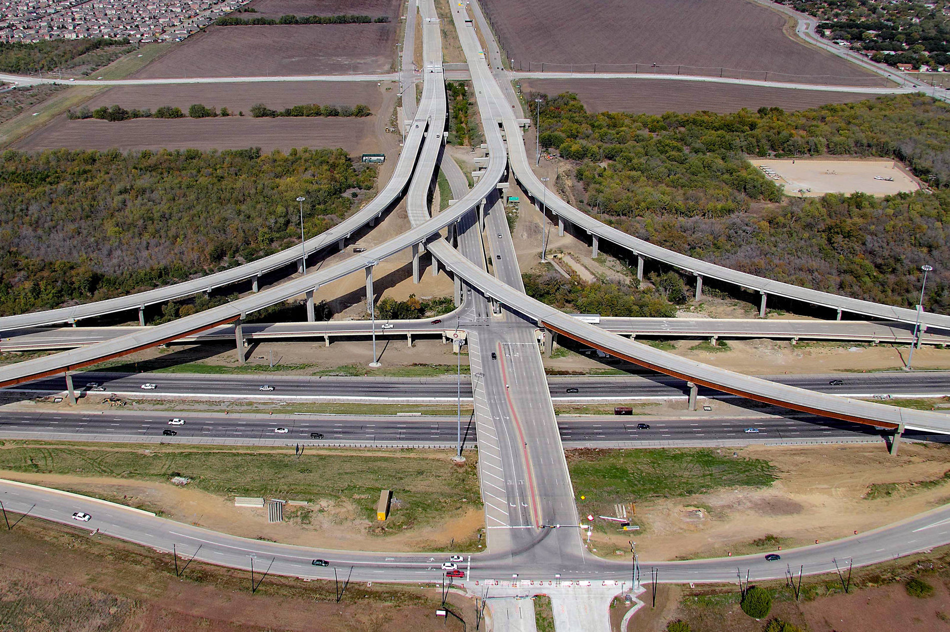 Aerial view of President George Bush Turnpike, SH 161