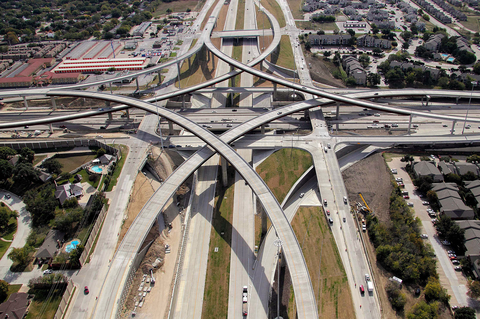 Aerial view of President George Bush Turnpike, SH 161