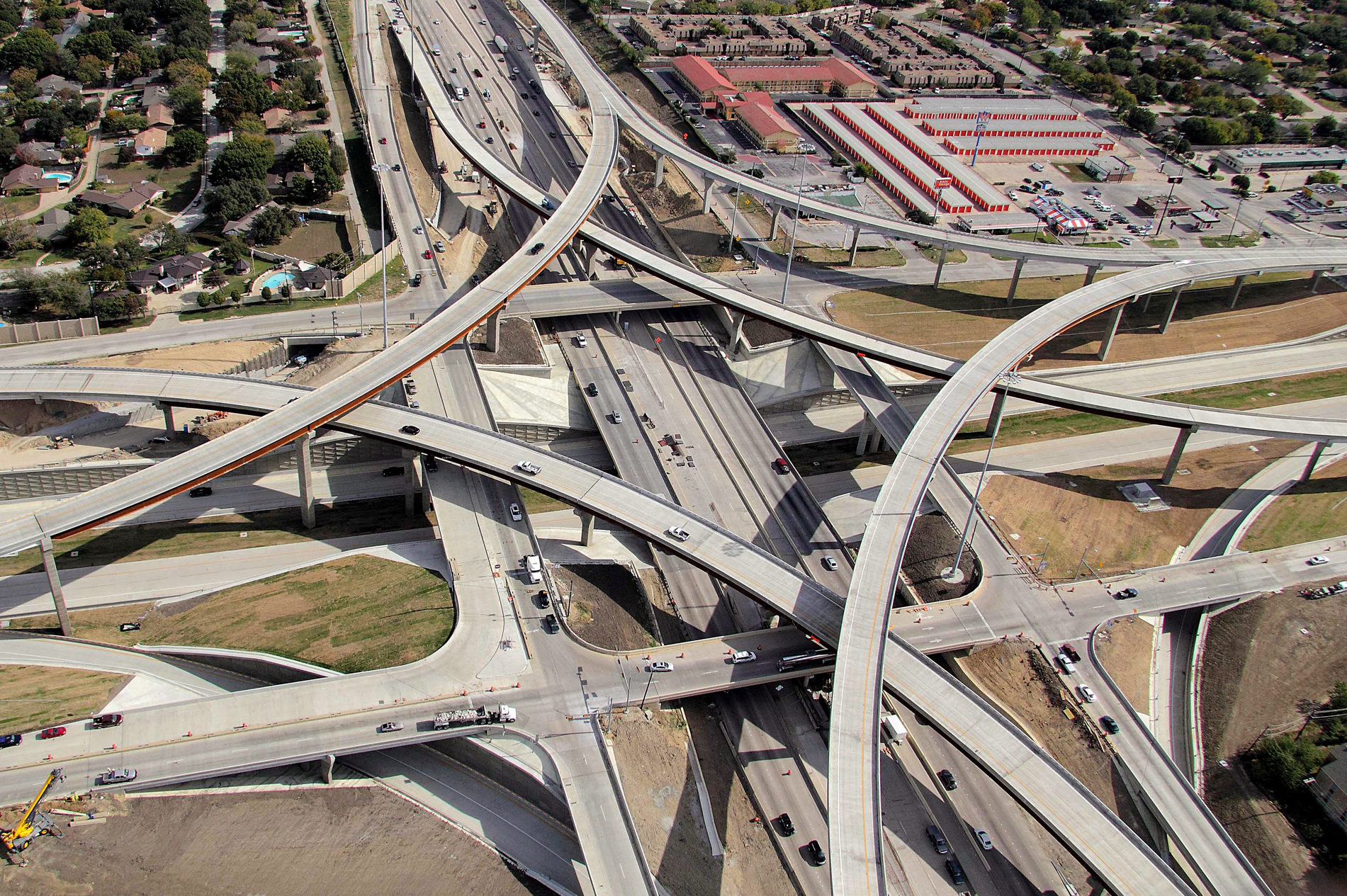 Aerial view of President George Bush Turnpike, SH 161