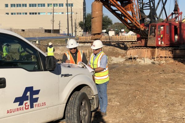Construction Engineering Inspection Services on job site with truck