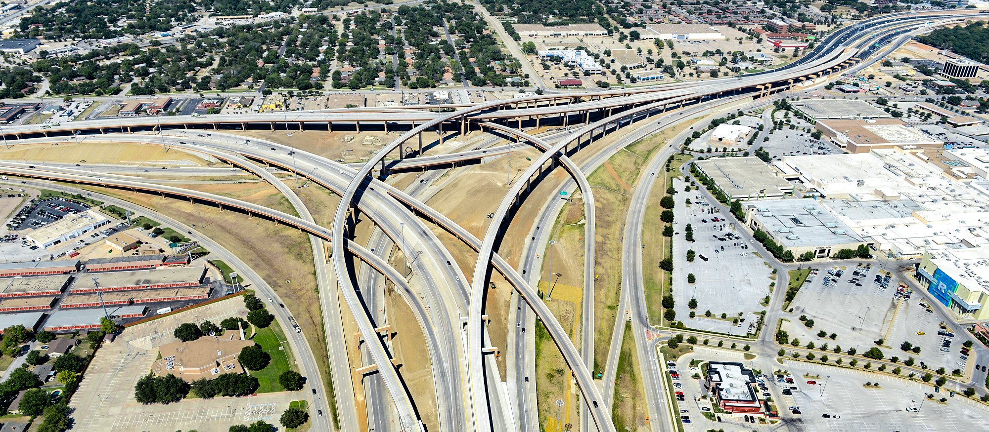 Aerial view of Highway interchanges