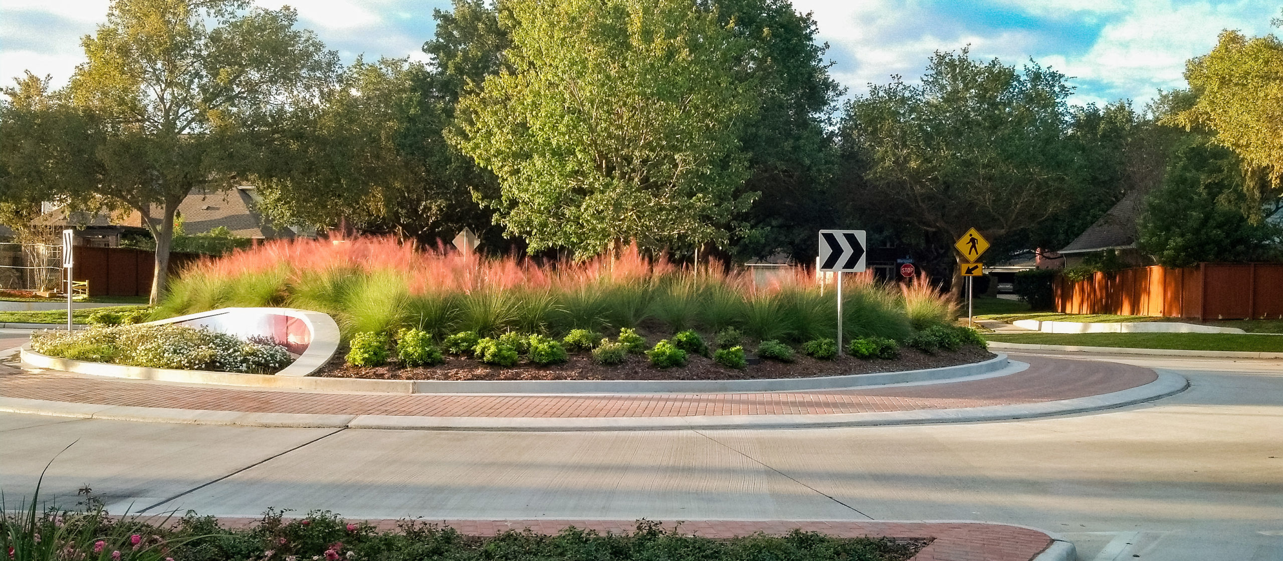 Roundabout with landscaping