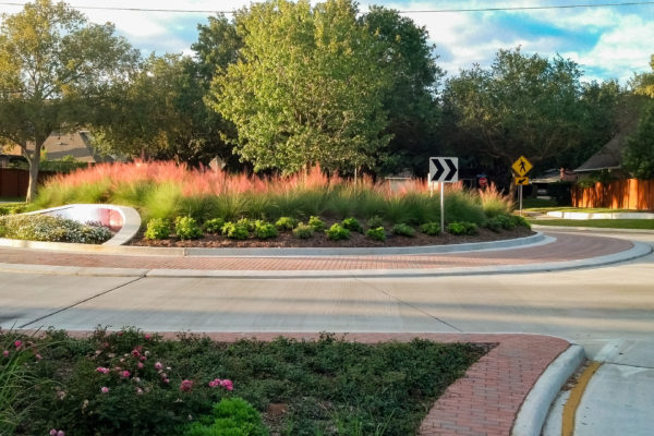 Roundabout with landscaping